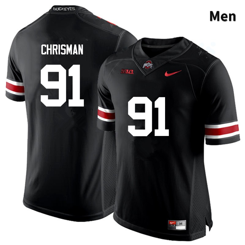 Ohio State Buckeyes Drue Chrisman Men's #91 Black Game Stitched College Football Jersey